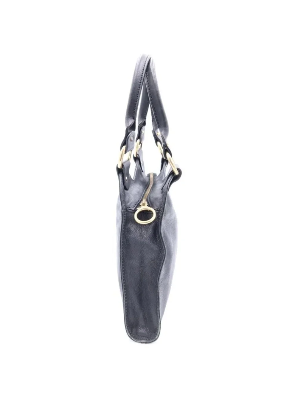 Fendi Handbag Diavolo Black Leather Gold